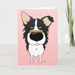 Border Collie Valentine's Day Card