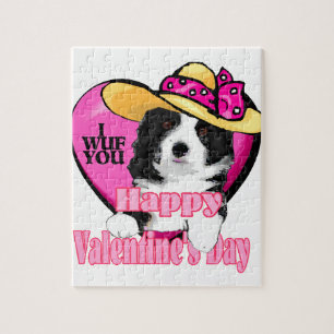 Border Collie Valentines Day Jigsaw Puzzle
