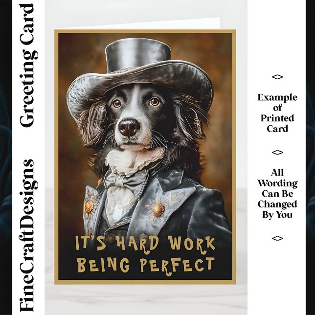 Border Collie Victorian Outfit CF5 Custom Name  Card (Creator Uploaded)