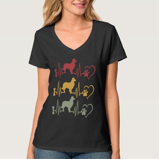 Border Collie Vintage  2 T-Shirt (Front)