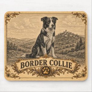Border Collie, Vintage Heritage Dog Mouse Mat