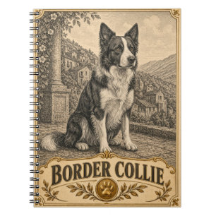 Border Collie, Vintage Heritage Dog Notebook