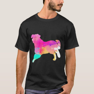Border Collie Watercolor Dog Christmas Idea T-Shirt