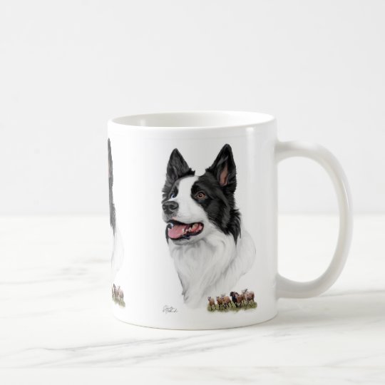 Border Collie with sheep Coffee Mug