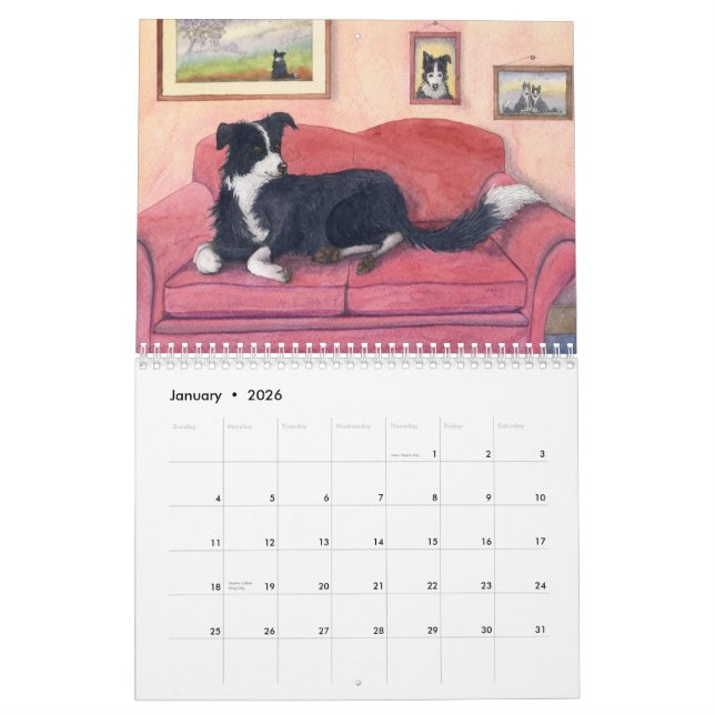 Border Collie World Calendar (Jan 2026)