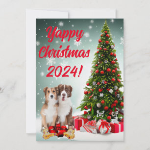 Border Collie Yappy Christmas Dog Mum And Dad Card