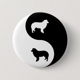 Border Collie Yin Yang 6 Cm Round Badge