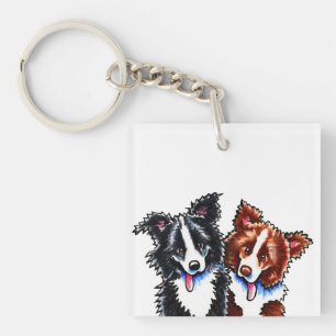 Border Collies Little League Key Ring