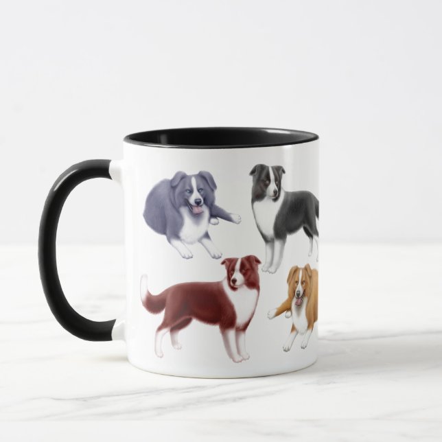 Border Collies Ringer Mug (Left)