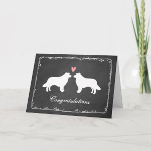 Border Collies Wedding Congratulations Card