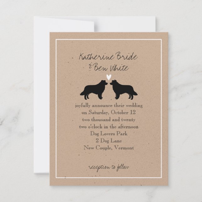 Border Collies Wedding Invitation (Front)