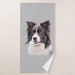 Border Color Dog Bath Towel
