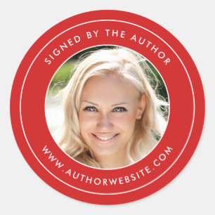 Border Editable Colour Signed By The Author Photo Classic Round Sticker