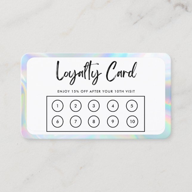 Border Faux Holographic Loyalty Card (Front)