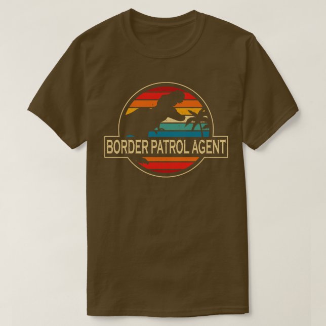 Border Patrol Agent Dinosaur T-Shirt (Design Front)