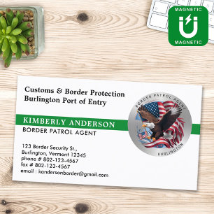 Border Patrol Agent Federal Military Police Logo Magnetic Business Card