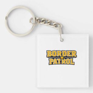 Border Patrol Bold Text Badge Key Ring