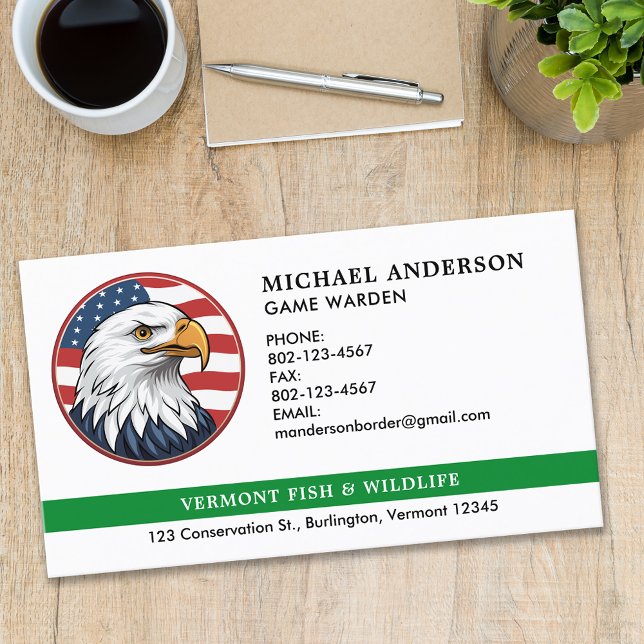 Border Patrol Thin Green Line Military Police Logo Business Card (Creator Uploaded)