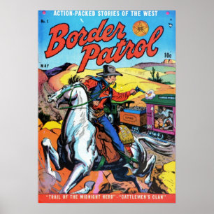 Border Patrol  Vintage Comic Book Poster