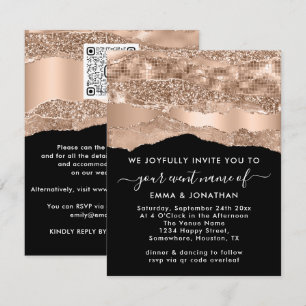 Border QR Code Glitter Rose Strokes Abstract