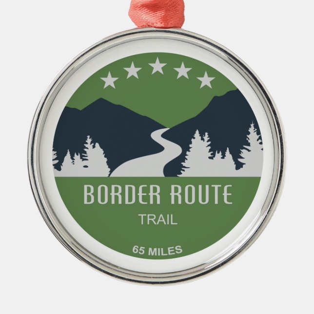 Border Route Trail Minnesota Metal Tree Decoration (Front)