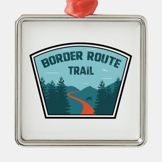 Border Route Trail Minnesota Metal Tree Decoration (Front)