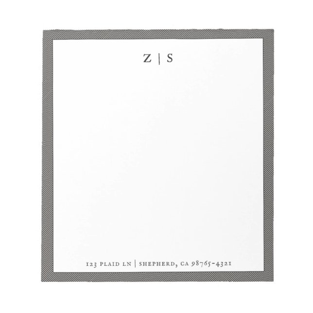 Border Shepherd Clan Tartan Plaid Pattern Notepad (Front)