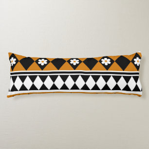 Border Stripe Flower Diamond Boho Floral Pattern Body Cushion