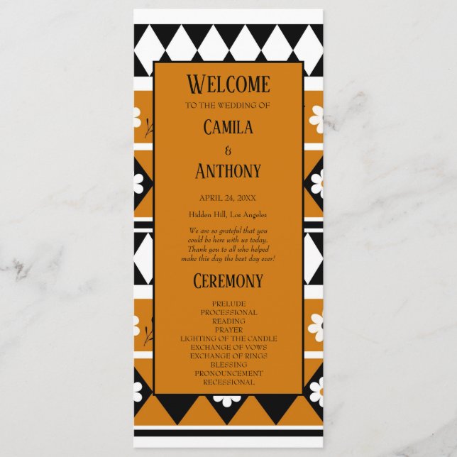 Border Stripe Flower Diamond Boho Floral Pattern Programme (Front)