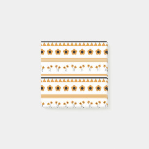 Border Stripe Flower Triangle Boho Pattern Post-it Notes