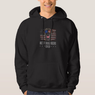 Border Terrier Best Dog Mum Ever Retro Usa America Hoodie