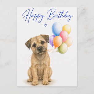 Border Terrier Birthday Postcard