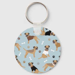Border Terrier Bones and Paws Coffee Mug Keychain