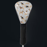 Border Terrier Bones and Paws Golf Head Cover<br><div class="desc">Border Terrier dogs sit, stand and rollover with scattered dog bones and paw prints pattern, cute border terrier dogs.</div>