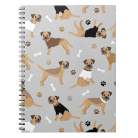 Border Terrier Bones and Paws Notebook