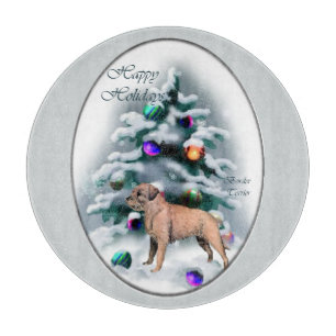 Border Terrier Christmas Cutting Board