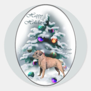 Border Terrier Christmas Gifts Classic Round Sticker