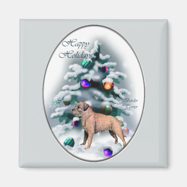 Border Terrier Christmas Gifts Magnet (Front)