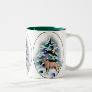 Border Terrier Christmas Gifts Two-Tone Coffee Mug
