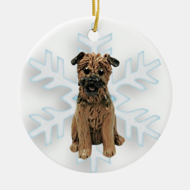 Border Terrier Christmas Ornament (Front)