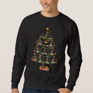 Border Terrier Christmas Tree Lights Dogs Xmas Sweatshirt