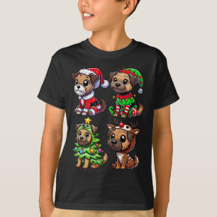Border Terrier Christmas Tree Santa Elf Costume Do T-Shirt