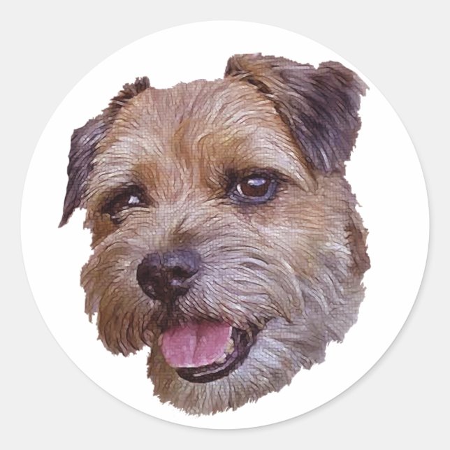 Border Terrier Classic Round Sticker (Front)