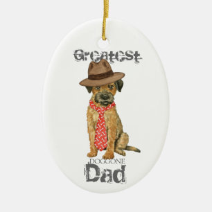 Border Terrier Dad Ceramic Ornament