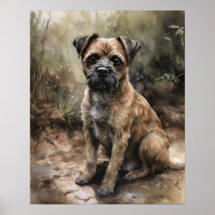 Border Terrier Dog Art Print Poster