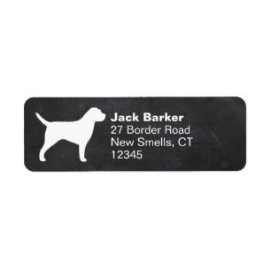 Border Terrier Dog Breed Silhouette Return Address