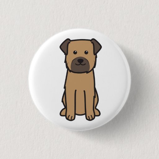 Image of Border Terrier Dog Cartoon 3 Cm Round Badge