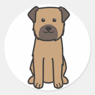 Border Terrier Dog Cartoon Classic Round Sticker