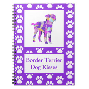 Border Terrier Dog Kisses Silhouette Cute PPY&B Notebook