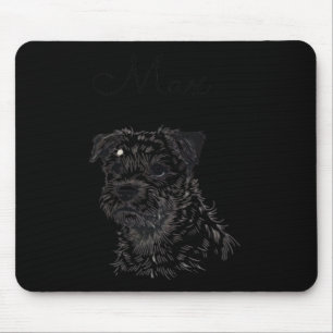 Border Terrier Dog Portrait – Personalised Pet Art Mouse Mat